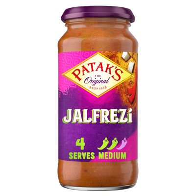 Patak's Jalfrezi Curry Sauce 450g Medium Spice Serves 4 Authentic Indian Simmer/Cooking Sauce