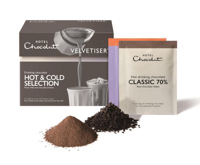 Hotel Chocolat Hot &amp; Cold Drinking Chocolate Selection Box - Luxury Chocolate Flakes - Pack of 10 Single-Serve Sachets, 310g - Suitable for Vegetarians