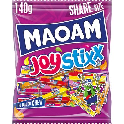 HARIBO MAOAM Joystixx - Chewy Fruit Flavour Sweets - 140g Share Size
