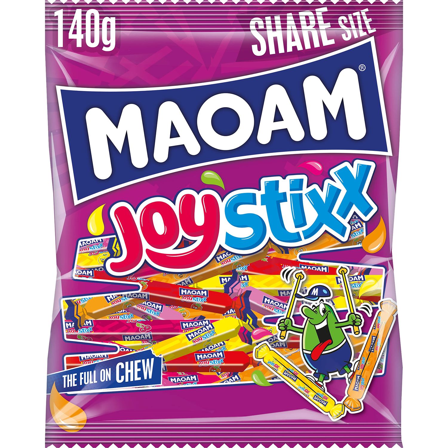 HARIBO MAOAM Joystixx - Chewy Fruit Flavour Sweets - 140g Share Size