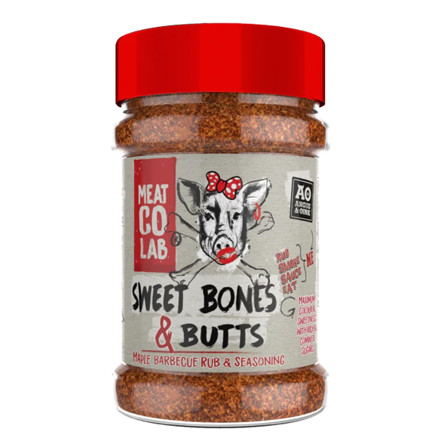 Angus &amp; Oink Sweet Bones &amp; Butts Maple BBQ Rub and Seasoning Gluten-Free, No Preservatives Ideal for Smoking, Grilling &amp; Oven 230g