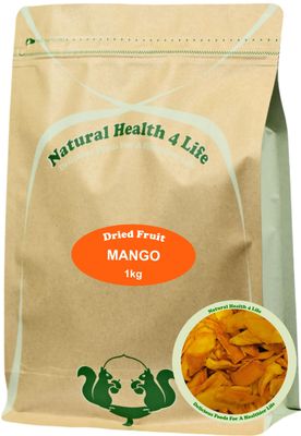 Natural Health 4 Life Dried Mango Slices 1kg - Large 6-9cm Dried Mango Strips - No Added Sugar, Vegan & Gluten-Free - Produce of Burkina Faso, (1 pouch)