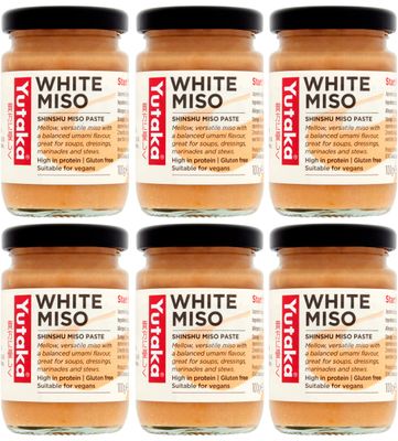 Yutaka White Miso Paste 100g (Pack of 6) Authentic Shinshu Miso Rich Umami Flavor for Soups, Marinades &amp; Dressings Vegan &amp; Gluten-Free