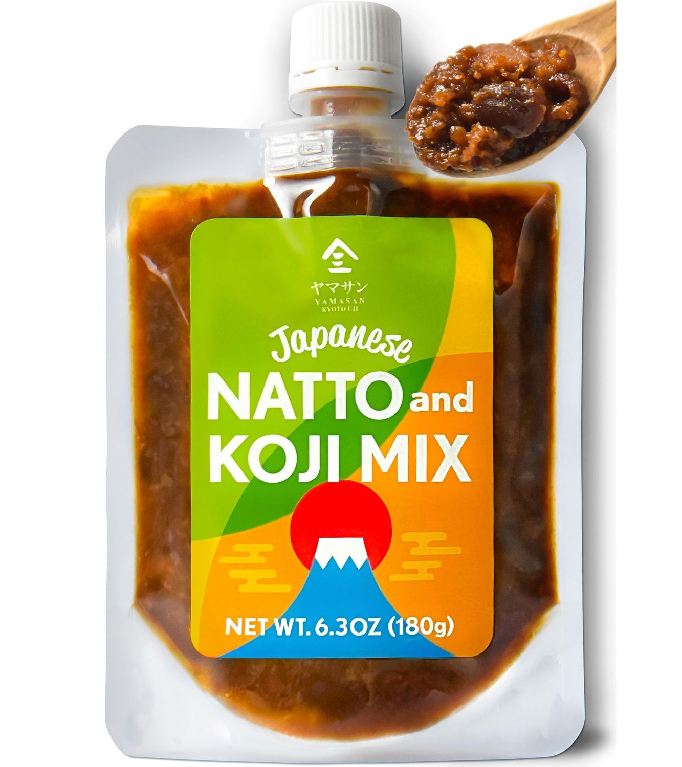 KYOTO YAMASAN UJI Japanese Natto and Koji Mix, 2 Fermented Foods in 1, Rich Umami and Healthy, Superfood, Versatile Condiment for Topping Rice and Various Dishes, Non-GMO, Made in Japan (180g)