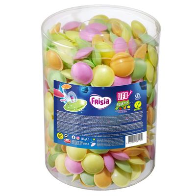 Frisia UFO Sour Mix Sweets, 625g, Multicoloured Flying Saucer Candies
