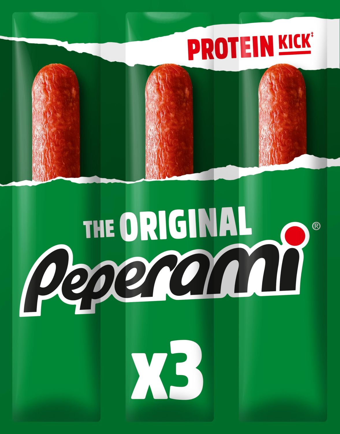 Peperami - Original Flavour - Smoked Pork Salami Sausage, 100% Pork Protein Kick - Box of 48 x 20 Grams (16 x Triple Packs)