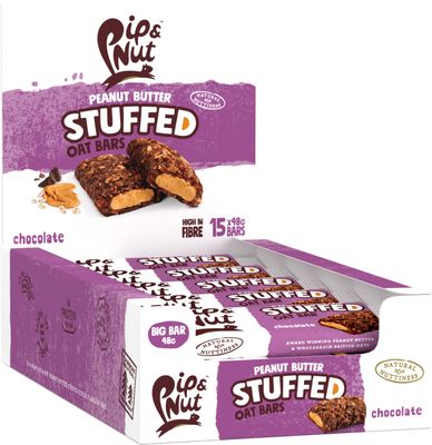 Pip &amp; Nut Peanut Butter Stuffed Oat Bar Chocolate, 15 x 48g