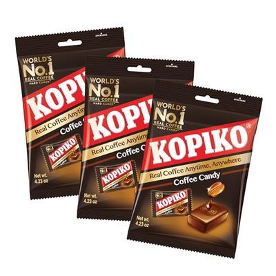 Kopiko Coffee Candy 100g x 3 Pack - Instant Coffee Flavoured Hard Sweets