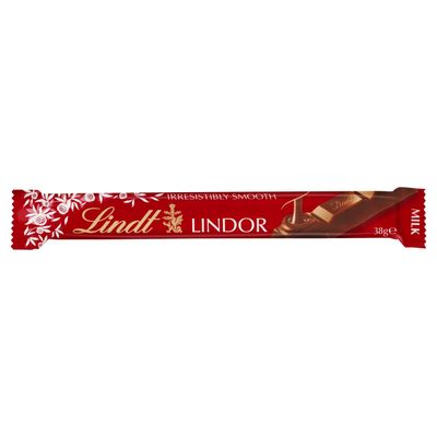 Lindt LINDOR Milk Chocolate Bars 38 g (Pack Of 24)