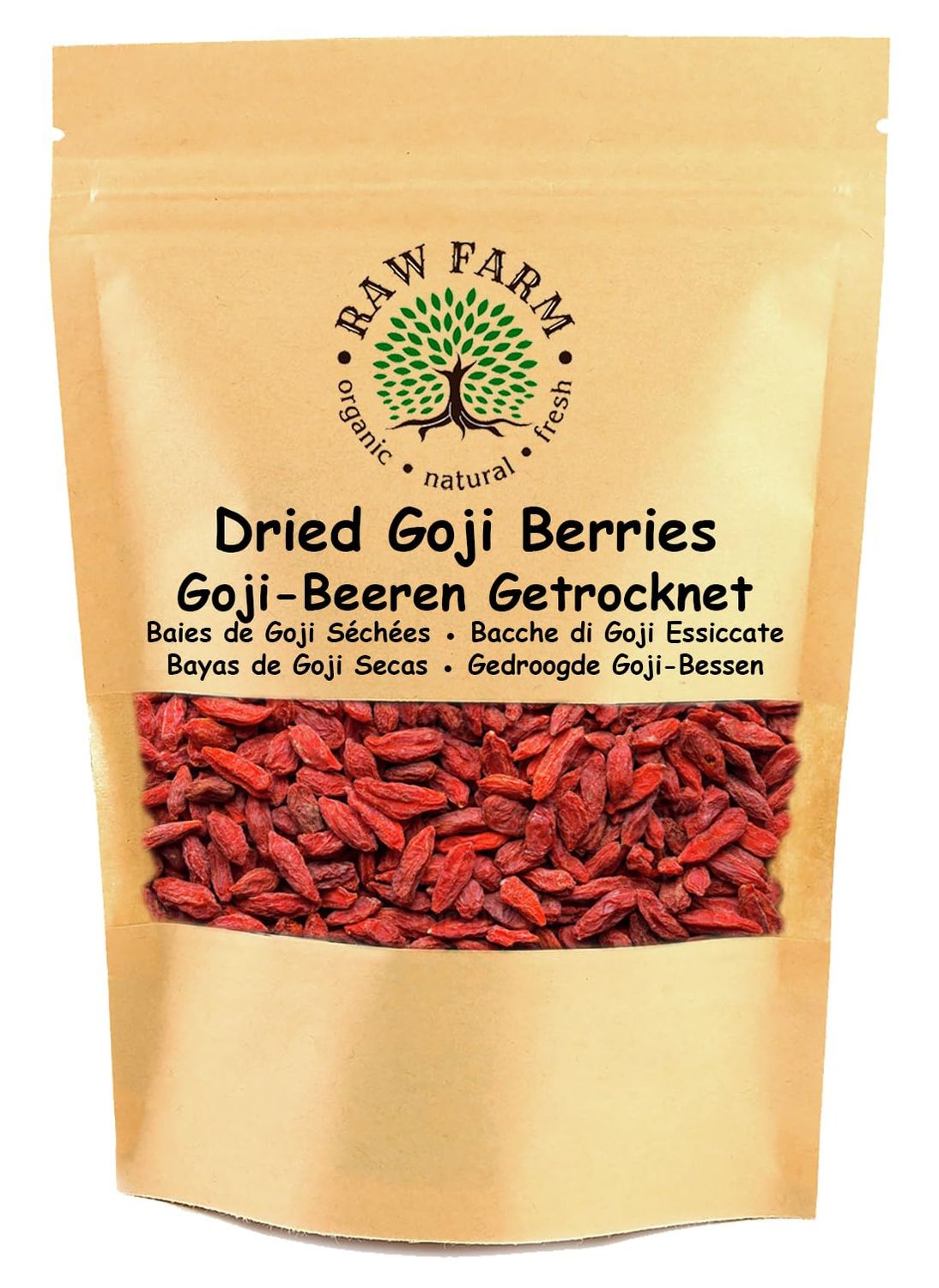 Raw Farm - Goji Berries, Whole fruits, Sun Dried, Free from additives 1 kg