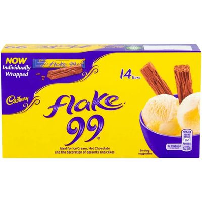 Cadbury Flake 99 Chocolate Bar, Individually Wrapped Flaky Milk Chocolate Bars, 14 x 8.25 g (Pack of 1)
