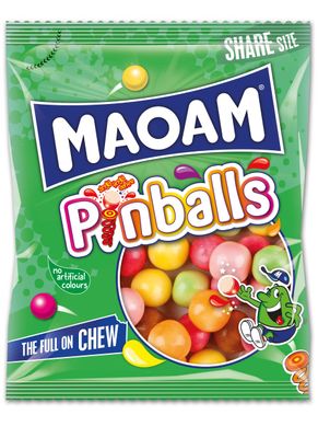 MAOAM Pinballs - Chewy and Fruity Sweets - 140g Share Size
