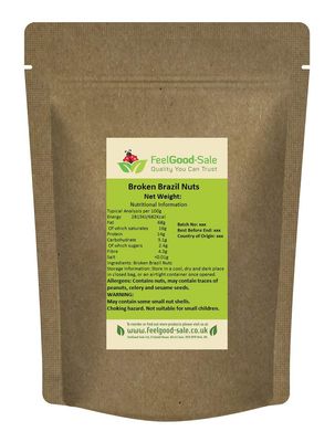 1kg Brazil Nuts Halves/Broken - Fresh &amp; Crispy 100% Raw Broken Brazils Natural Brasil Pieces Premium Quality Edible Brazilian Brasilian Nut Snack Bulk Keto Paleo Protein Selenium Non GMO Vegan