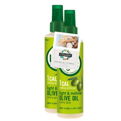 Olive Oil Cooking Spray Bundle with Frylight Extra Virgin Olive Oil 190ml 2 Pack + Brightdale Kitchen Booklet
