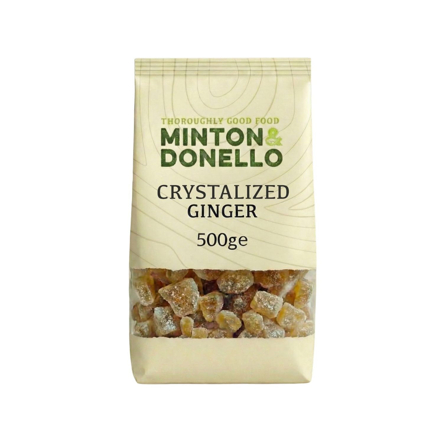 Minton &amp; Donello Crystallised Ginger 500g - Diced Ginger with Sweet &amp; Spicy Kick, Perfect for Baking, Recipes, Snacks, Desserts &amp; Homemade Ginger Chews