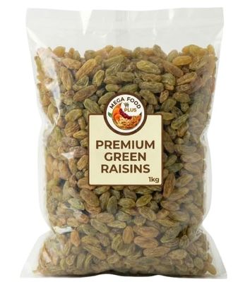 Green Raisins 1kg, Sultanas, Great for Snacking and Baking, Premium Quality