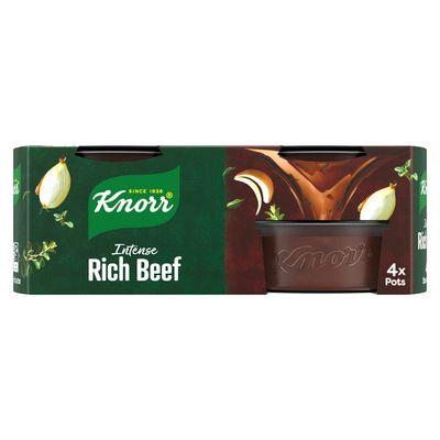 Knorr Rich Beef Stock Pots gluten-free to add a deep beef flavour to your dishes 4x 28 g