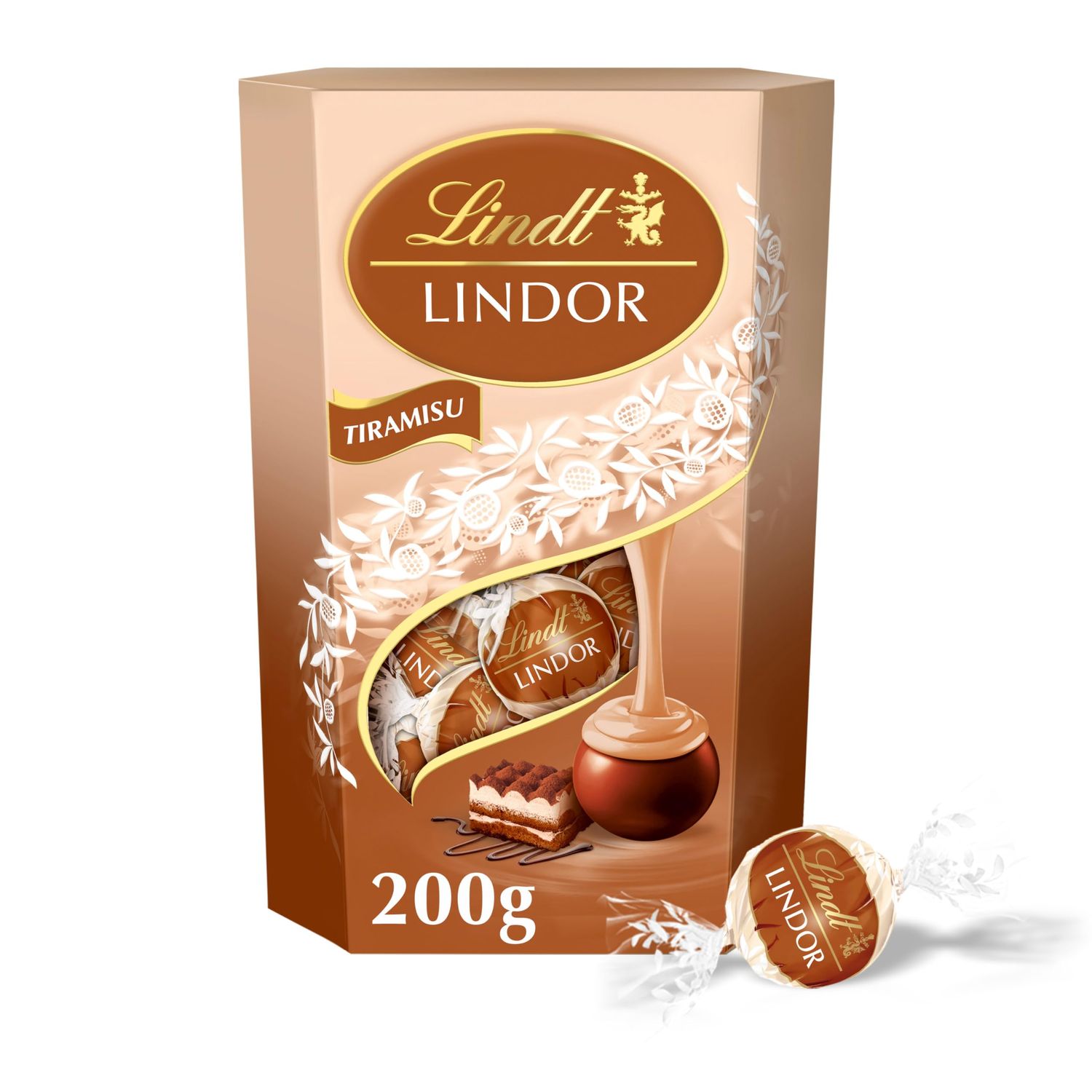 Lindt Lindor Tiramisu Chocolate Truffles - 200g Box (Approx. 16 Balls) - Smooth Filling - Gift, Birthday, Congratulations Treat