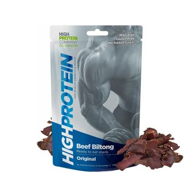 High Protein - Original Biltong, 600g Pack of 12 x 50g High Protein, low fat, Thin Tender Slices of authentic Beef Biltong, beef Jerky, Gluten &amp; MSG Free, Convenient Snack