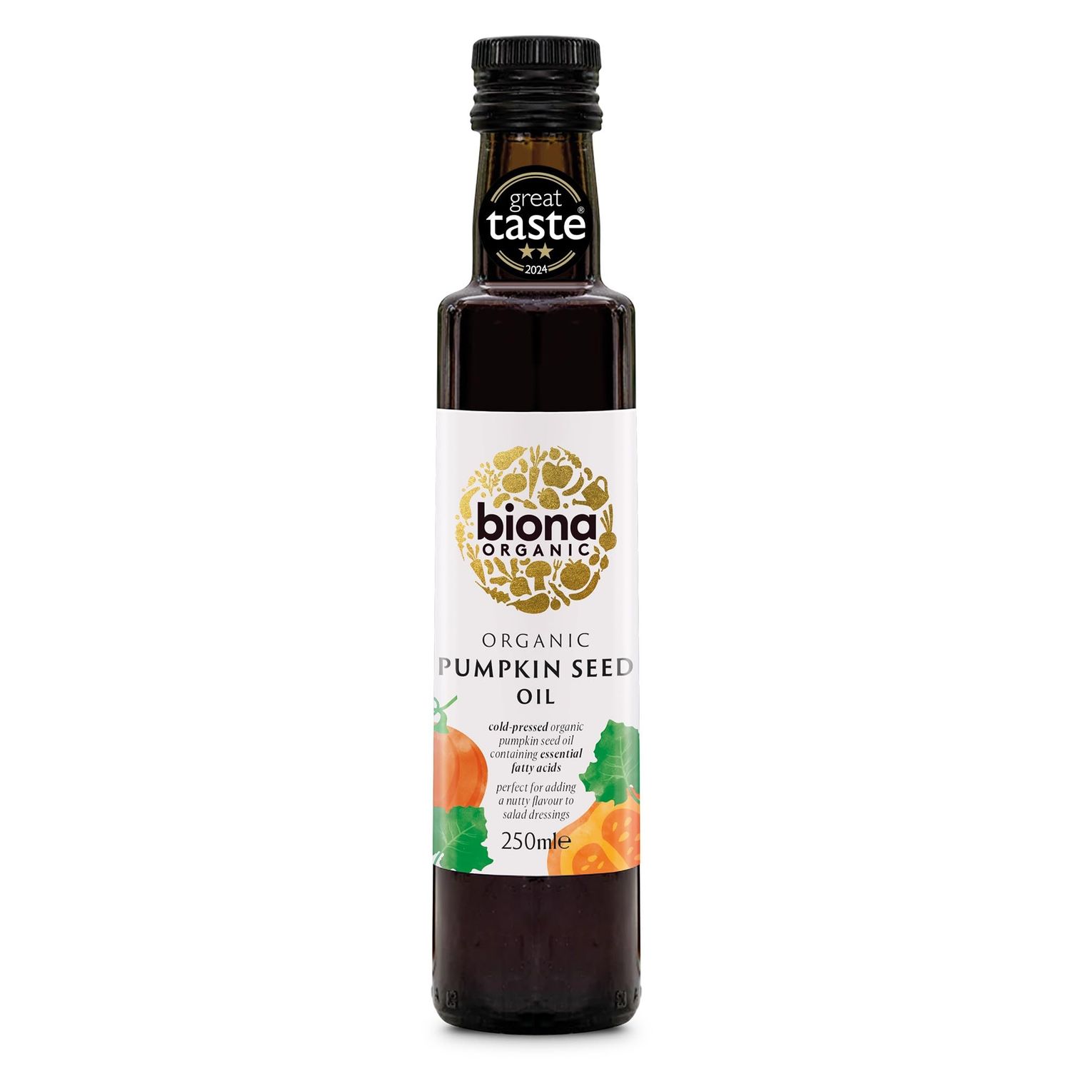Biona Organic Pumpkin Seed Oil 250 ml - Great Taste Award 2024 Winner - Cold Pressed from Organic Pumpkin Kernels - Versatile for Salads, Soups, drizzling - Dairy Free &amp; Vegan