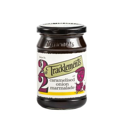 Tracklements Caramelised Onion Marmalade, The Ideal Condiment for Cheeses, Pates and Terrines or Partnered with Burgers and Hot Dog's Gluten Free, Vegetarian and Vegan Friendly, 345g Jar