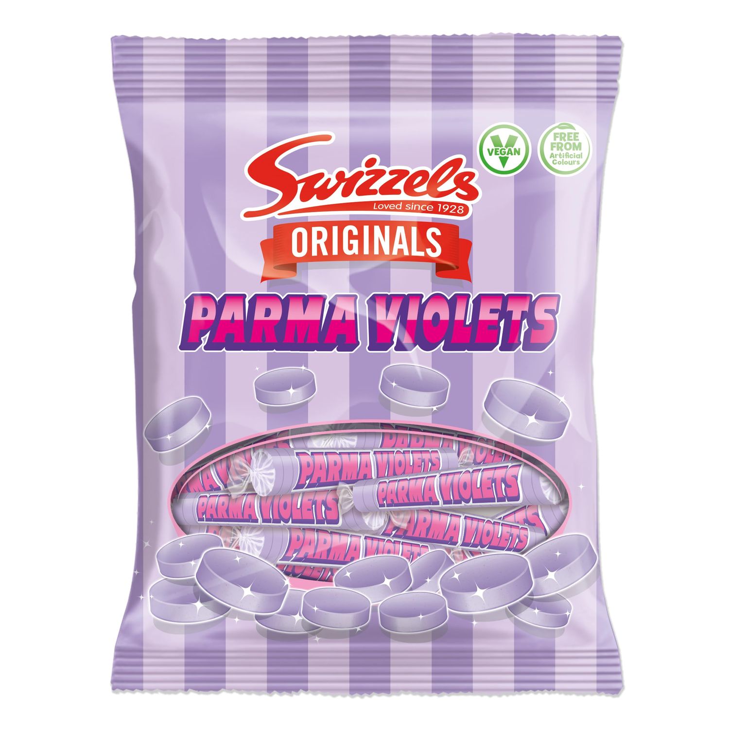 Swizzels Original Parma Violets Sweets Bag- Floral Flavoured Vegan Sweets, 130g Bag
