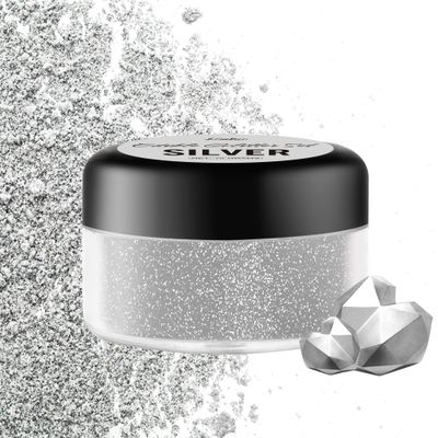 Limino Edible Glitter - 10g Luster Dust Metallic Food Grade Coloring for Drinks, Cake Decorating, Baking Powder Shimmer Dusting Icing, Wine, Gumpaste, Candy (Silver)