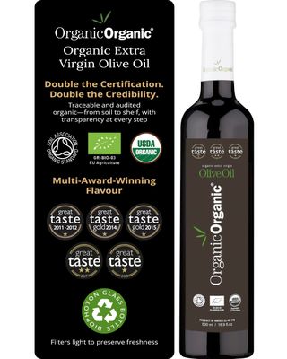 OrganicOrganic® High Polyphenol Greek Extra Virgin Olive Oil - November Early Harvest Koroneiki - Biophoton Violet Glass - Cold Pressed, Double Organic Certified, Great Taste Award Winner - 500ml
