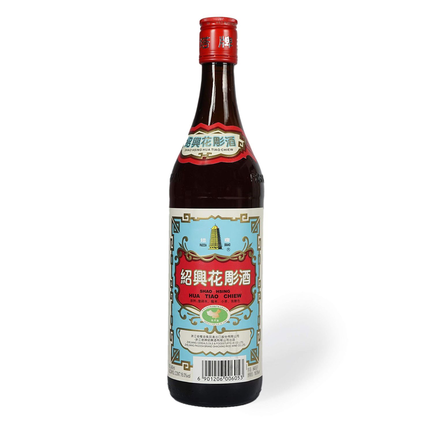 Pagoda Brand - Shaoxing Rice Wine (Hua Tiao) - 640ml 16% Alc./Vol Hand Made Cooking Wine