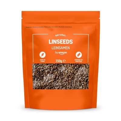 by Amazon Linseeds, 350 g, Versatile for Breakfast, Yogurt, Smoothies, Porridge, Cereal, Baking