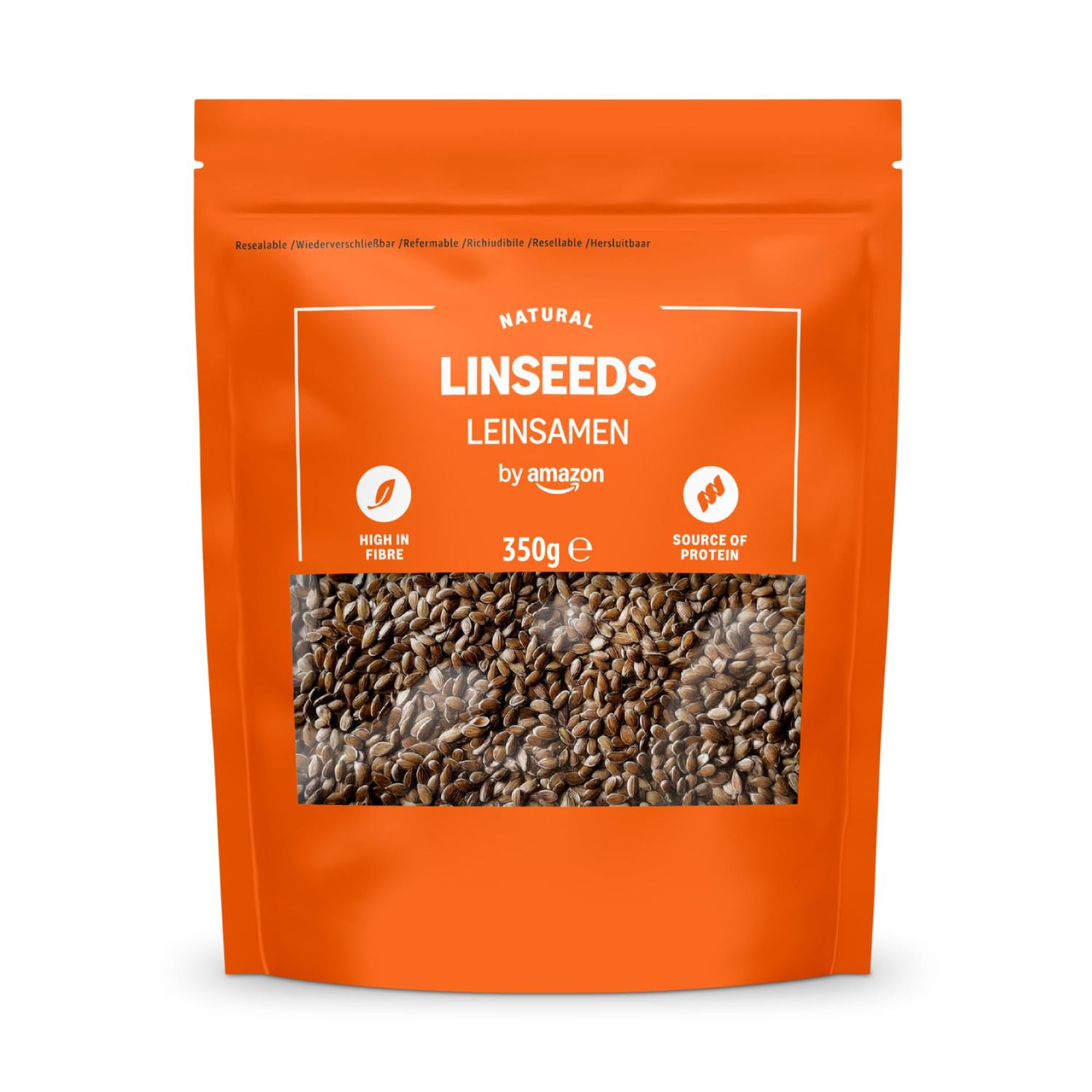by Amazon Linseeds, 350 g, Versatile for Breakfast, Yogurt, Smoothies, Porridge, Cereal, Baking