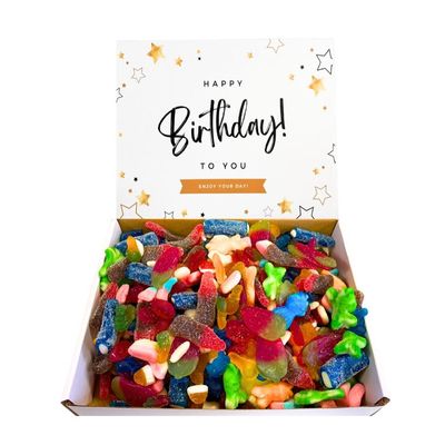 Happy Birthday Random Pick &amp; Mix Hamper Gift Box For Women, Men &amp; Kids - Sweetie Tooth (1kg)