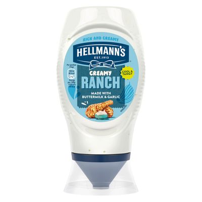 Hellmann's Creamy Ranch Sauce made with buttermilk &amp; garlic cool &amp; tangy flavour 245 g
