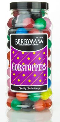 Original Gobstoppers Retro Sweets Gift Jar by Berrymans Sweet Shop - Classic Sweets, Traditional Taste.