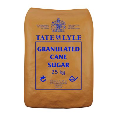 Tate & Lyle - Granulated White Sugar - Versatile Pure White Cane Sugar for Everyday Sweetening, Cooking & Baking - Consistently Fine Quality - UK Packed - 1 x 25kg Tate & Lyle - Granulated White Sugar - Versatile Pure White Cane Sugar for Everyday Sweetening, Cooking & Baking - Consistently Fine Quality - UK Packed - 1 x 25kg