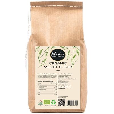Organic Millet Flour 1kg - GMO &amp; Gluten Free - Vegan