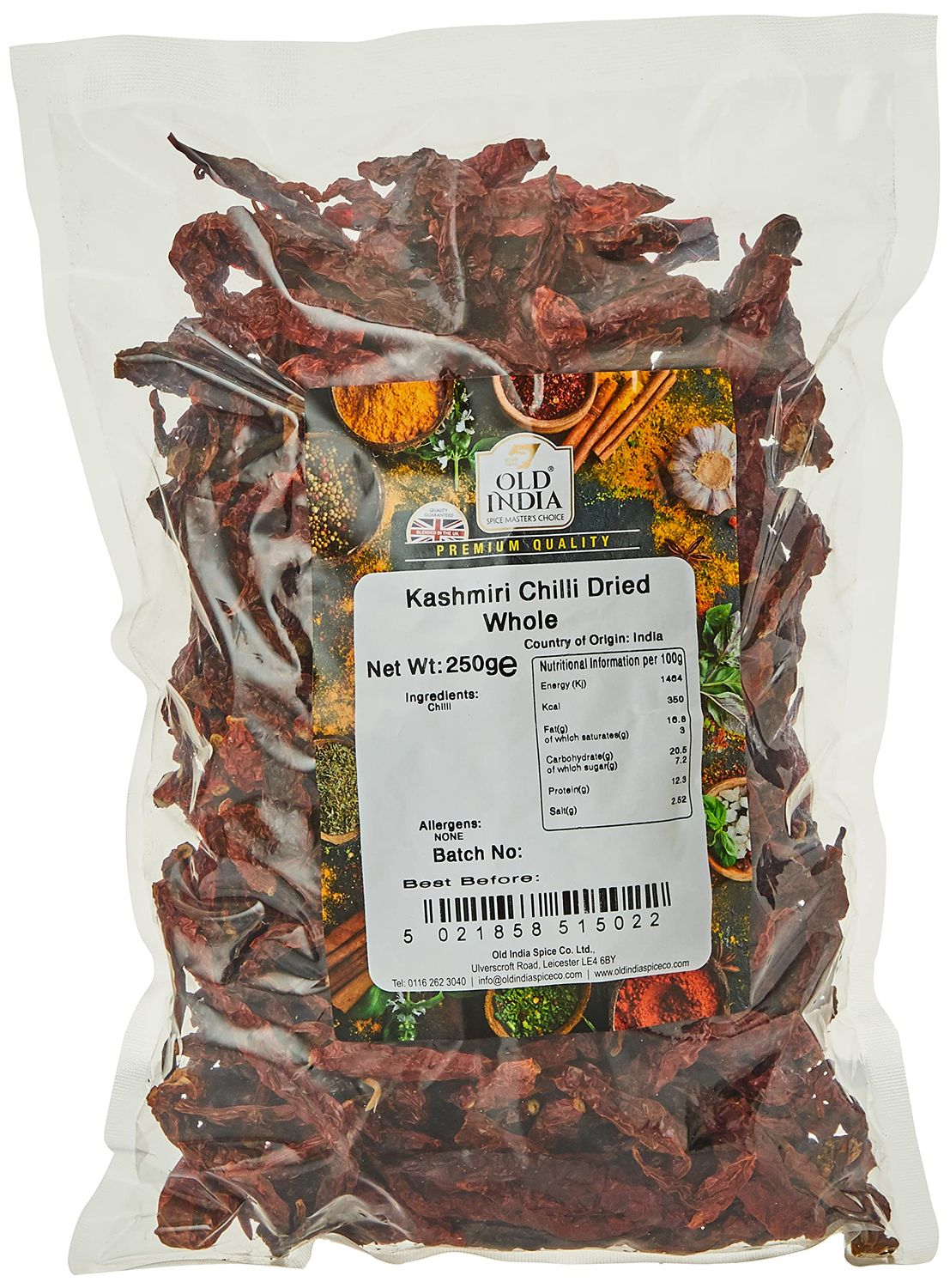 Old India Kashmiri Chilli Dried Whole 250g