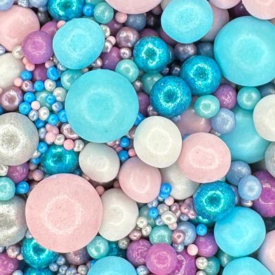 A Pinch Of - Pearls Mix - Stitch Cake Topper Sprinkles - 30g Edible Pearl Ball Stitch Cake Decorations - Shimmer Indigo, Purple, Blue, Aubergine &amp; Pink Ohana Themed Cake Sprinkles