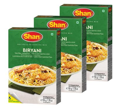 Shan Biryani Masala, 1.76 oz / 50 g, 3 Pack, Brown