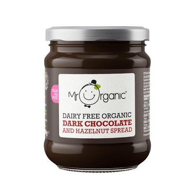 Mr Organic - Organic Dark Chocolate &amp; Hazelnut Spread 200g - Non GMO &amp; Preservative Free - Gluten Free &amp; Vegan - Made With Low Fat Cocoa Powder and Hazelnut Paste