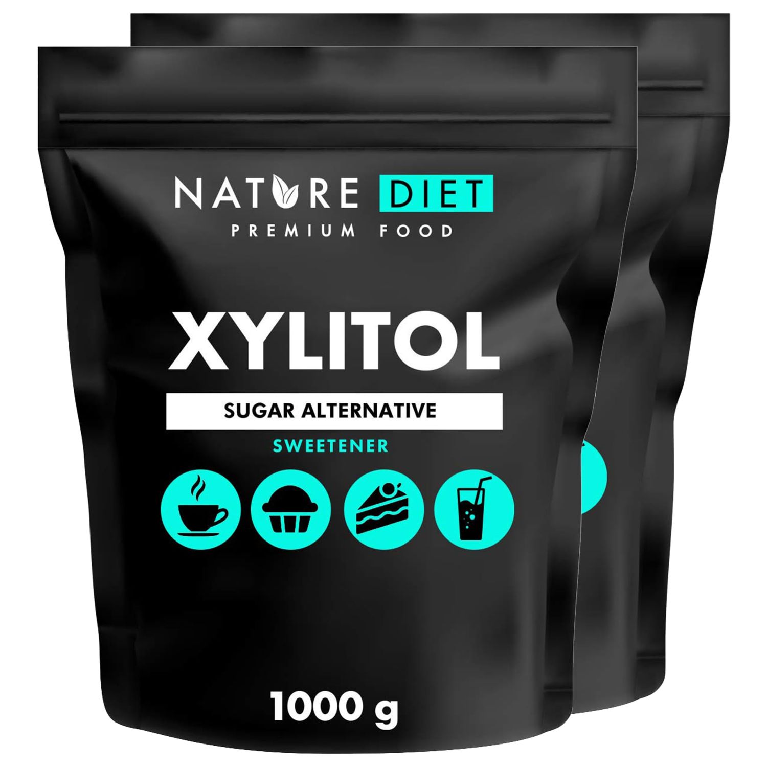 Nature Diet - Xylitol 2 x 1 kg 100% natural sugar substitute vegetable sweetener low glycemic index low caloric content
