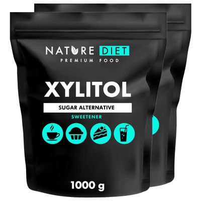 Nature Diet - Xylitol 2 x 1 kg 100% natural sugar substitute vegetable sweetener low glycemic index low caloric content