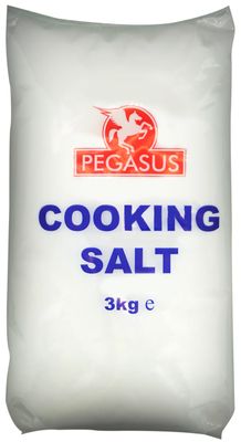 Pegasus Cooking Salt 3kg (Pack of 1), Pure Food Grade Salt for Everyday Cooking, Seasoning, Boiling, Baking & Kitchen Use, Large Family Size, Consistent Grain Texture