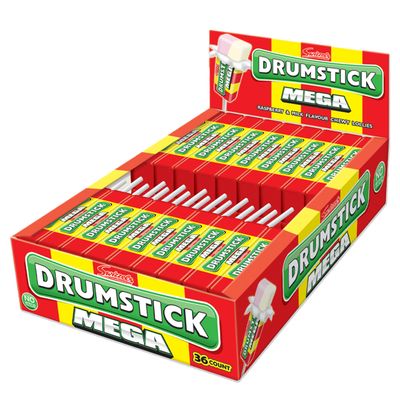 Swizzels Mega Original Drumstick, Raspberry and Milk Flavoured Lollies, Multipack Bulk Box (36 lollies)