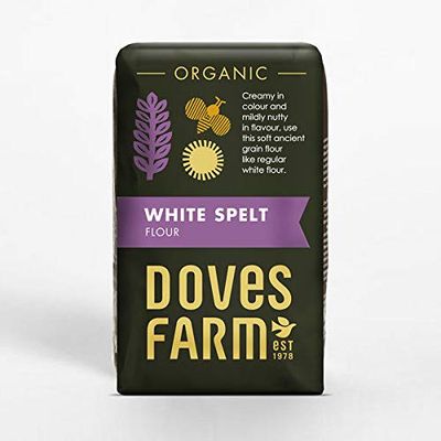 5 Pack of Doves Farm Organic Spelt White Flour 1000 g