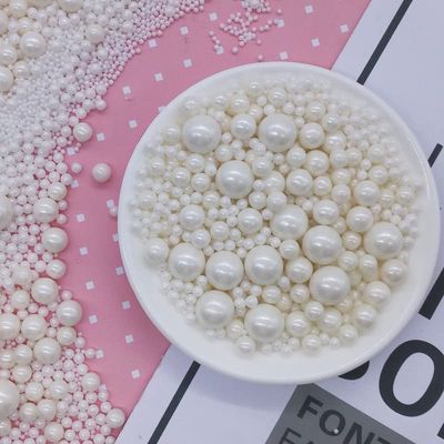 Sprinkles Sugar Pearls 120g/ 4.6oz, Cupcake Cake Topper mix Sprinkles for Baking Manvscakes Jimmies Cookie Crystal Decorating Nonpareils (White)