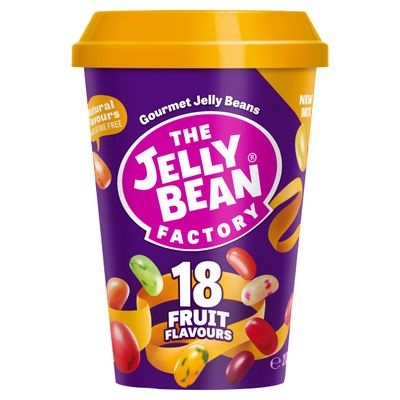 Jelly Bean Factory Fruit Flavours Cup 18 Fruit Flavour Mix Gluten and Gelatine free Sharing candy (1 x 200g)