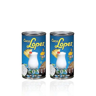 Cream of Coconut Coco Lopez, Set of 2 Cans, 15 oz./ 425 g Each