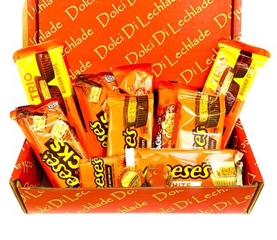 American Chocolate Peanut Butter Gift Box by Dolci Di Lechlade American Sweets Mothers Day Easter Chocolates Peanut Butter Cups Pieces Sticks Nut Bar White
