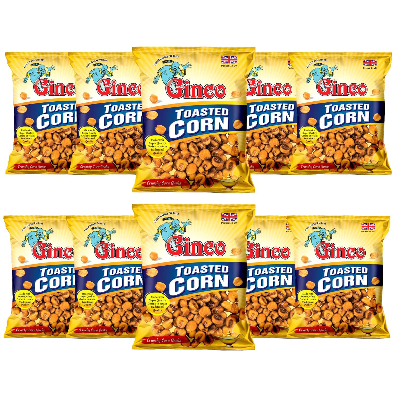Ginco Toasted Corn 10 x 100g (1kg) Toasted Salted Crunchy Corn Snack